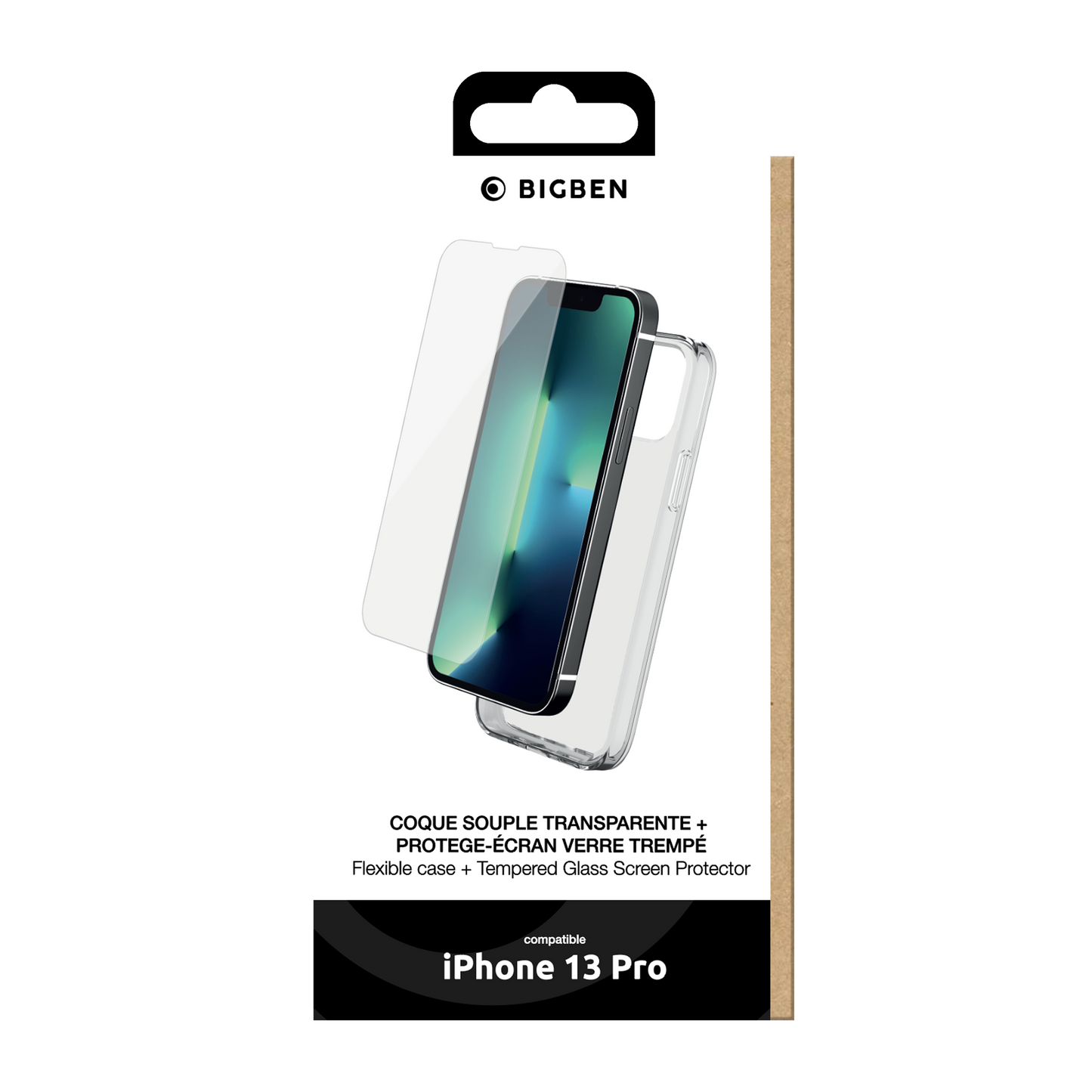 BIGBEN Pack: TPU Case + 2.5D Tempered Glass für iPhone 13 Pro