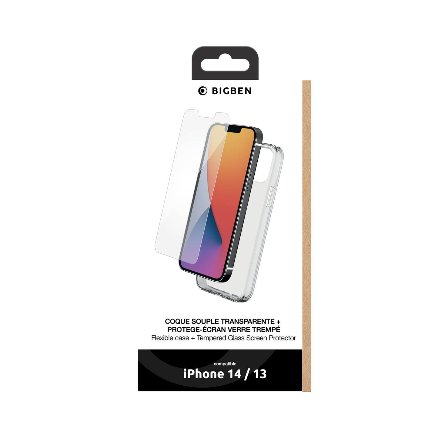 BIGBEN Pack: TPU Case + 2.5D Tempered Glass für iPhone 13