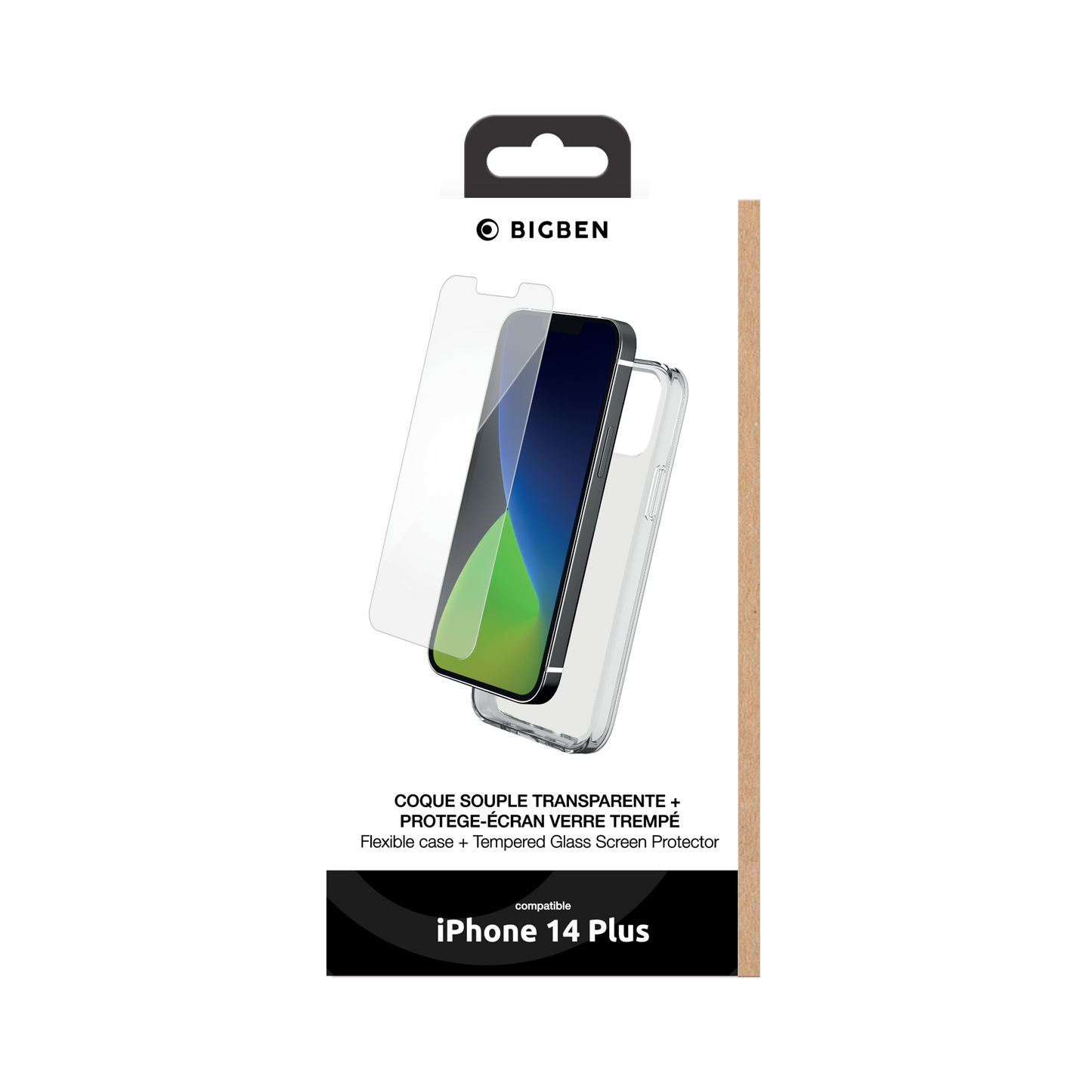BIGBEN Pack: TPU Case + 2.5D Tempered Glass für iPhone 14 Plus