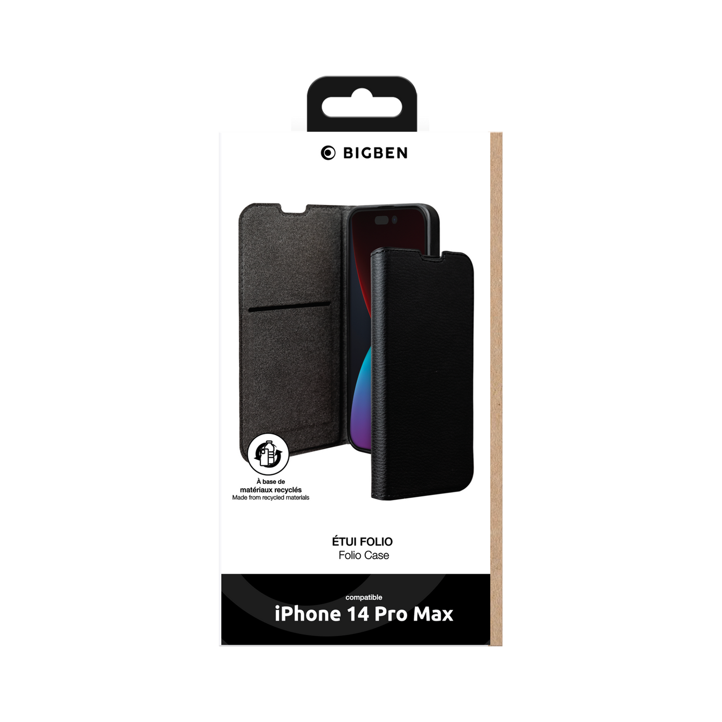 BIGBEN Wallet Folio Case Schwarz für iPhone 14 ProMax