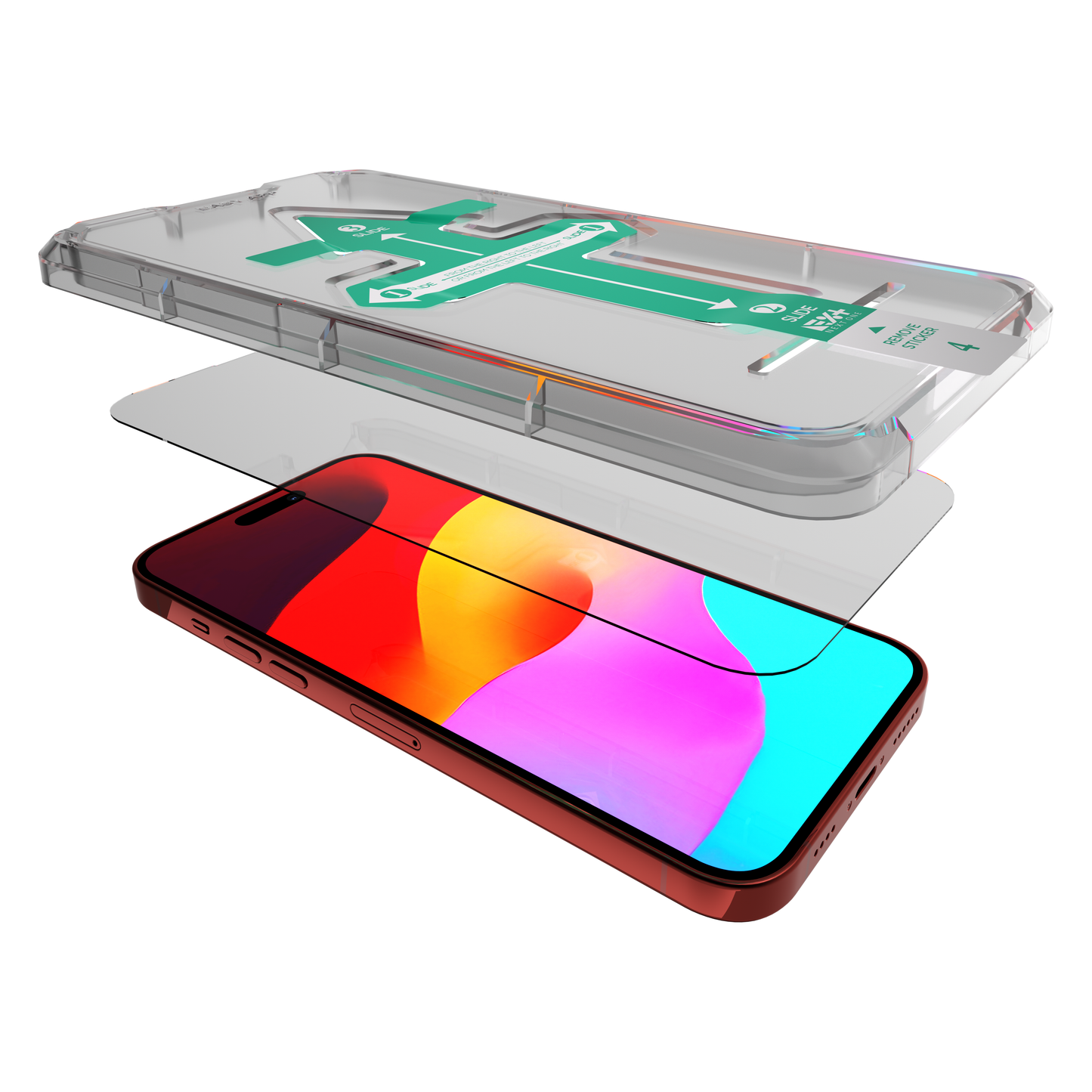 NEXT.ONE iPhone Tempered 2.5D Schutzglas mit Anbringhilfe - iPhone 15 ProMax