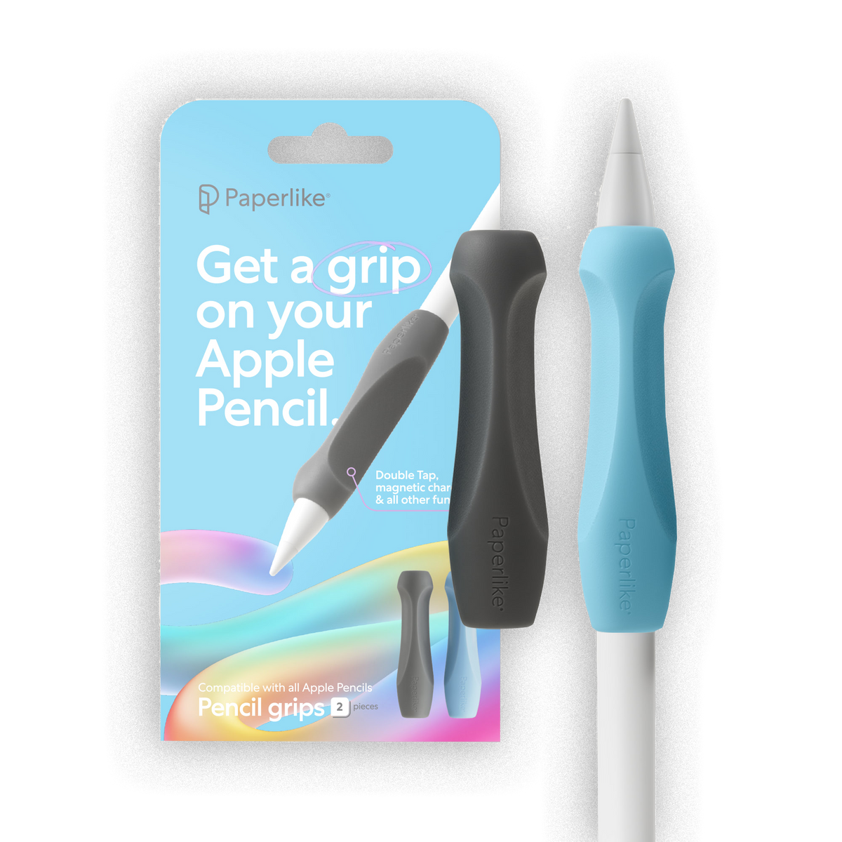 Paperlike 2x Pencil Grips V2 iPad-Pen-Pro (M4) 2024 grey & lightblue
