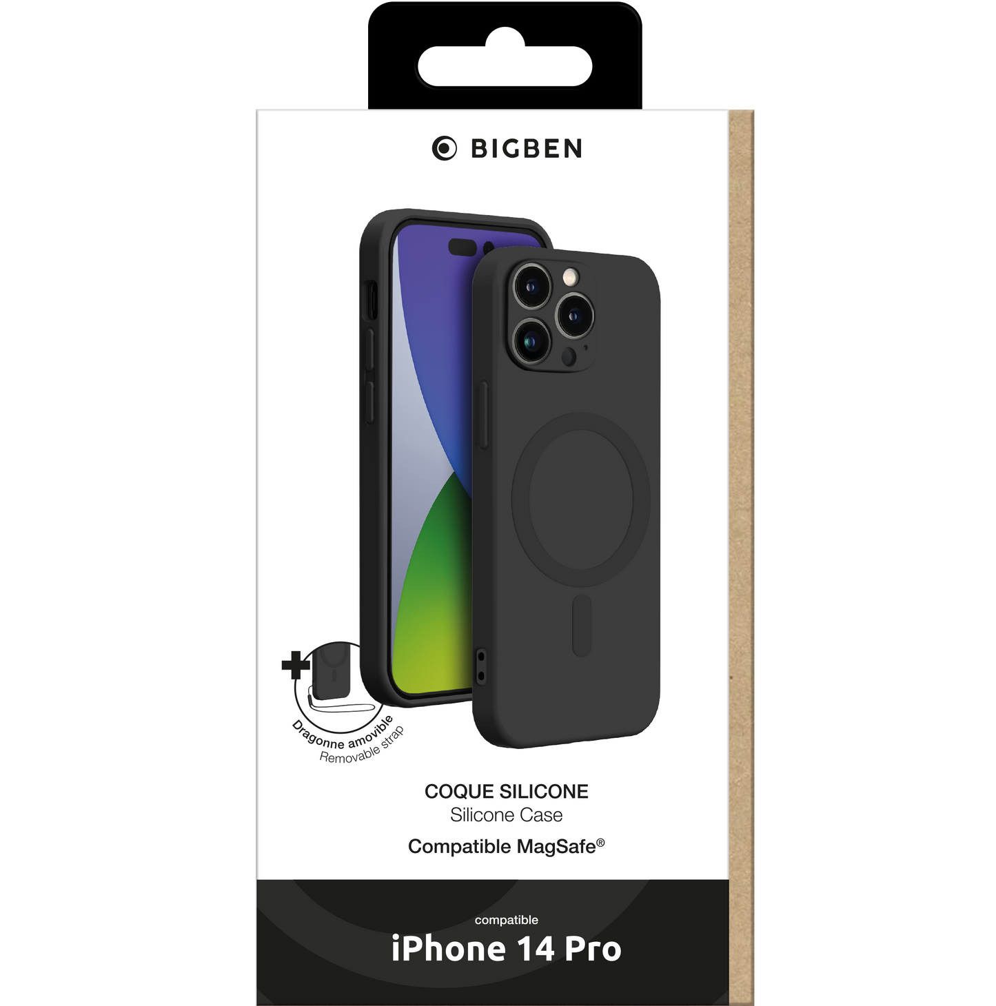 BIGBEN MagSafe Soft Flex Case Schwarz für iPhone 14 Pro