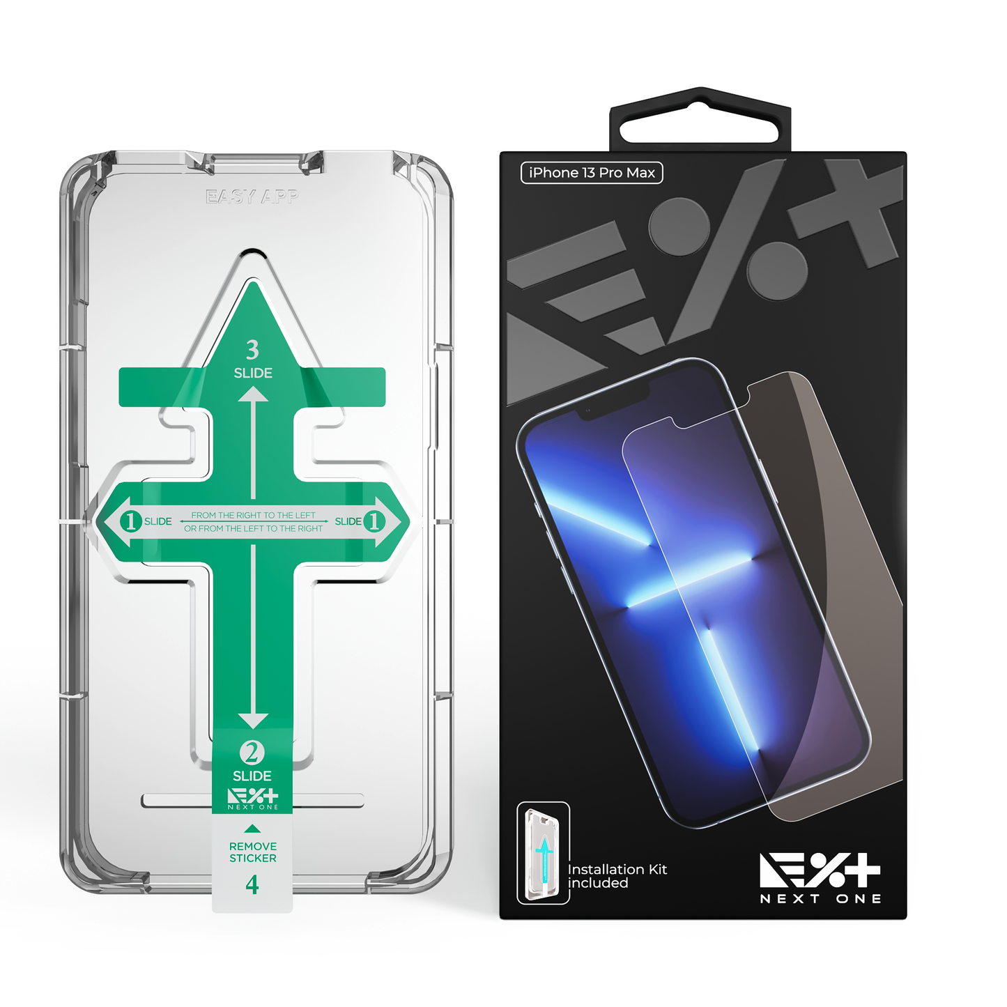 NEXT.ONE iPhone Tempered 2.5D Schutzglas mit Anbringhilfe - iPhone 13 Pro Max
