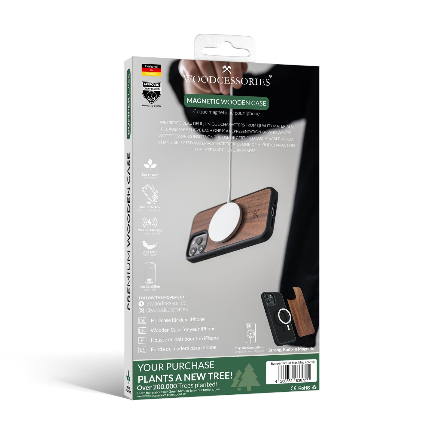 Woodcessories Bumper Wood Case walnut MagSafe für iPhone 12 Pro Max