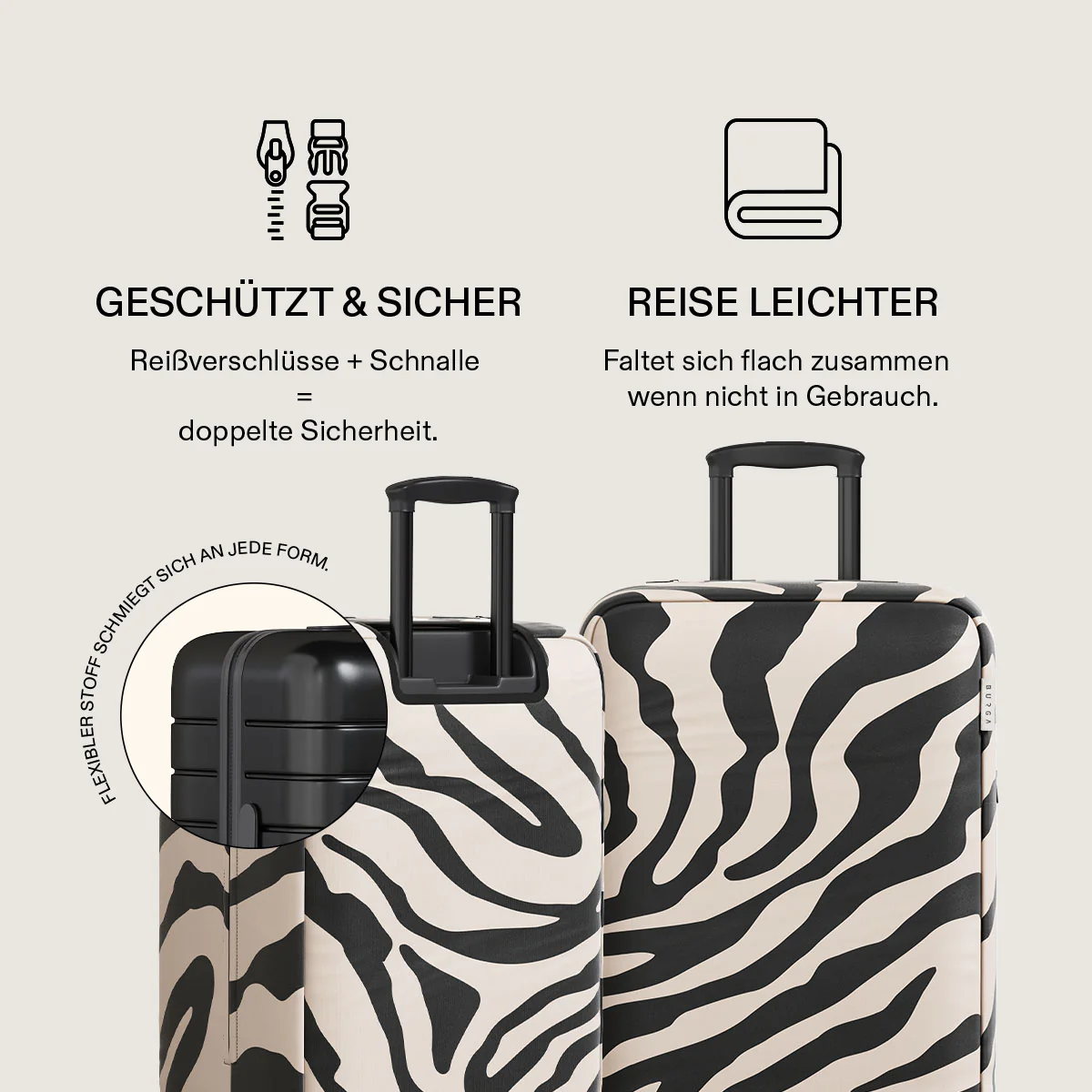 Burga Luggage Cover Imperial Zebra