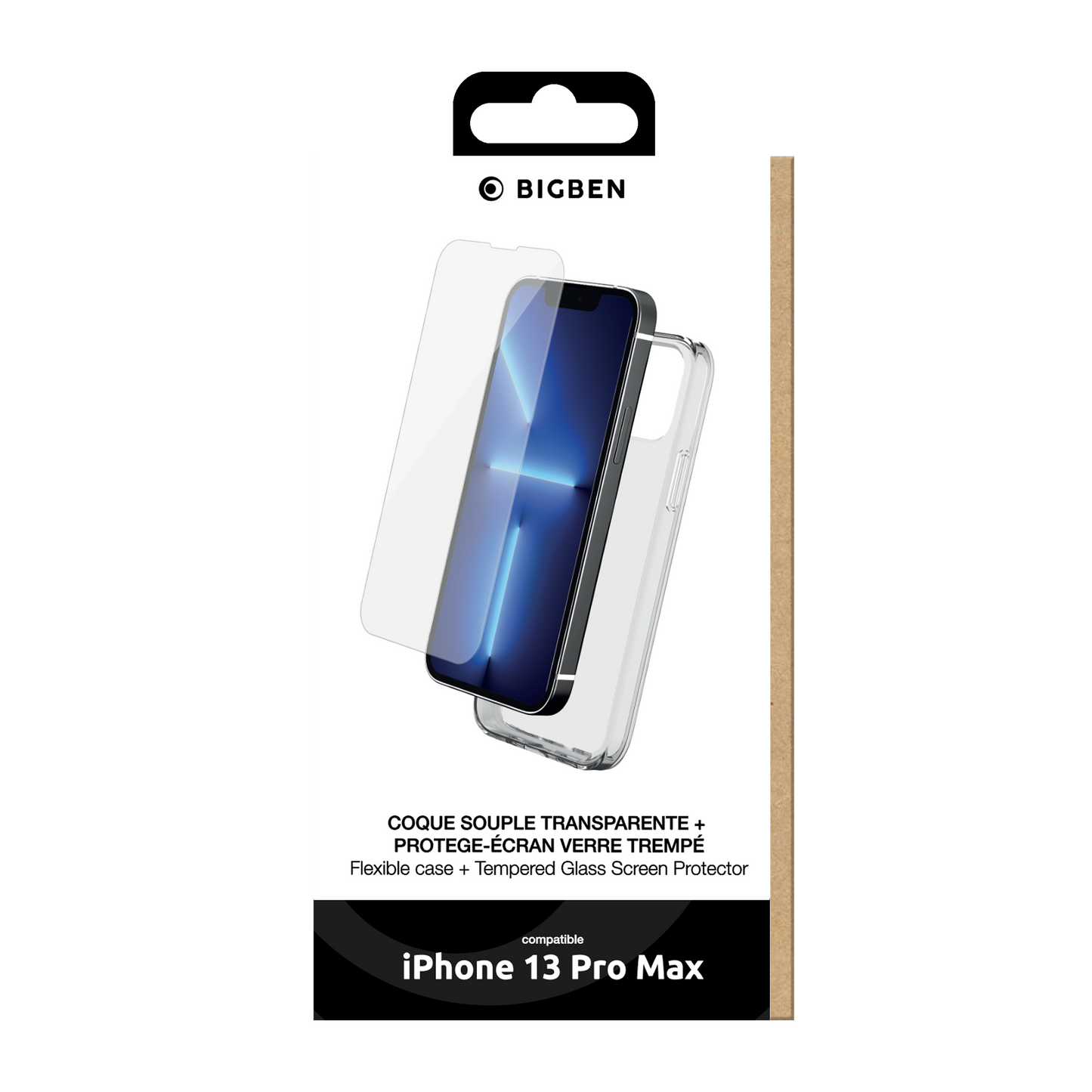 BIGBEN Pack: TPU Case + 2.5D Tempered Glass für iPhone 13 ProMax