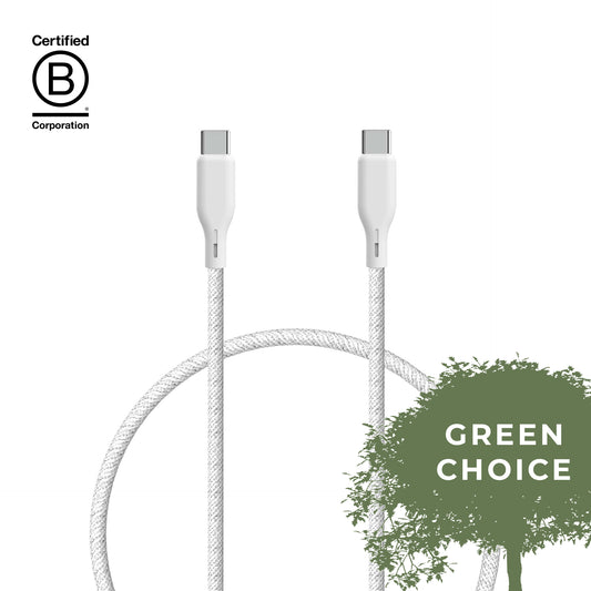 ESSENTIAL Ladekabel 100W USB-C/USB-C 480Mbps Cable 100% Recycling white