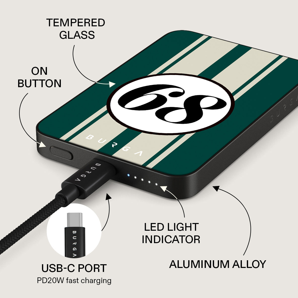 BURGA Magnetic Power Bank Classic Racing