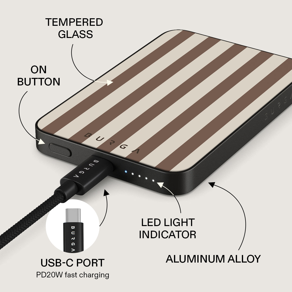 BURGA Magnetic Power Bank Tiramisu