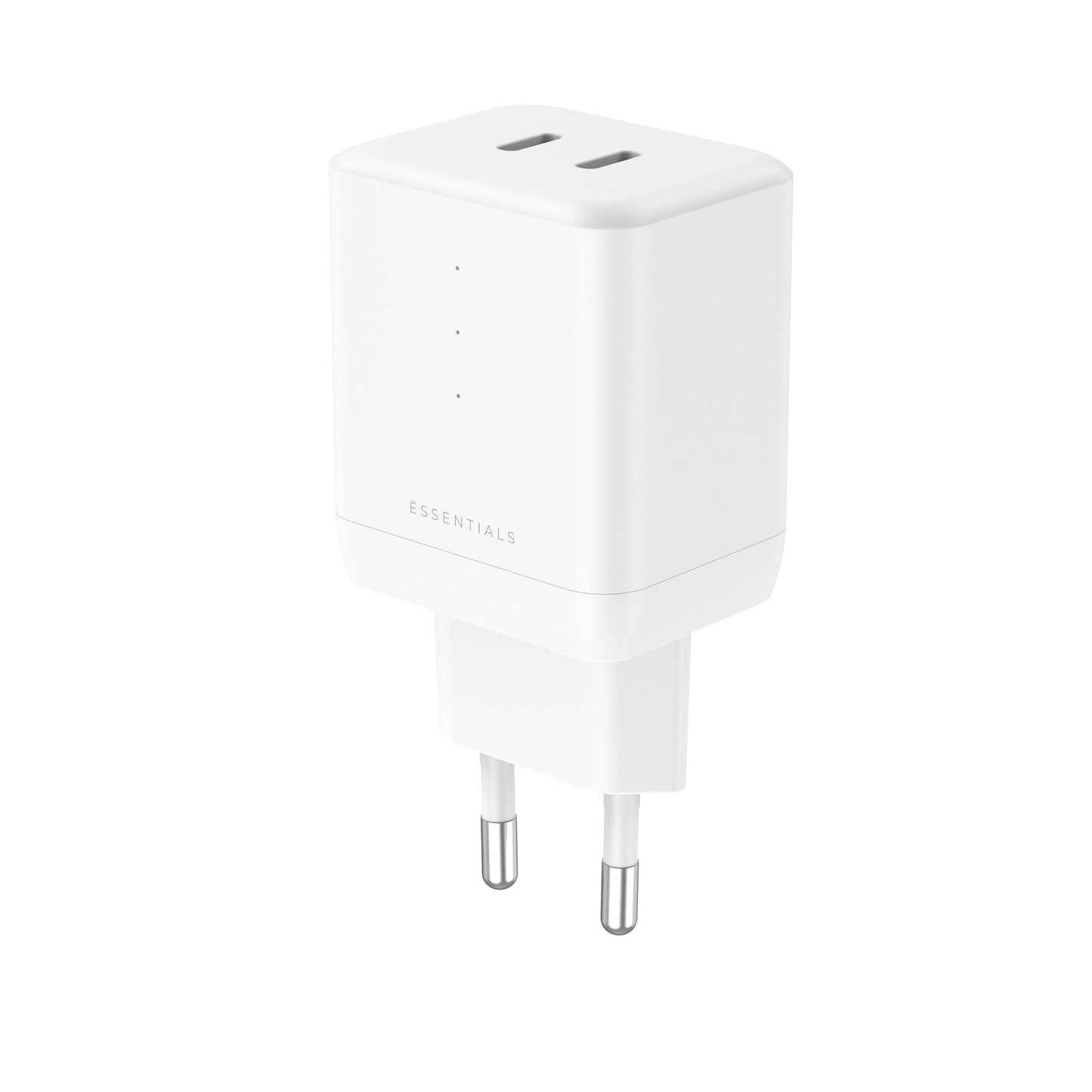 ËSSENTIALS 35W Dual USB-C GaN Charger 100% Recycling white