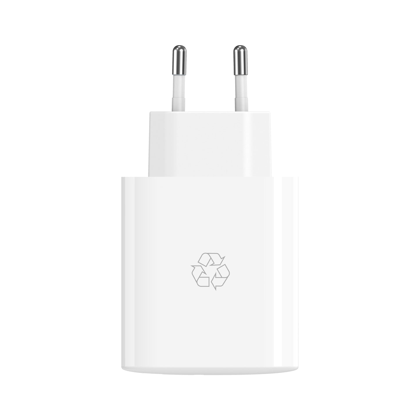 ESSENTIALS 65W USB-A/-C GaN Charger 100% Recycling white