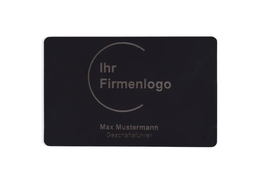 Mcard Business CI Laser  (Company-Logo & Name) aus Metall mit edler Lasergravur