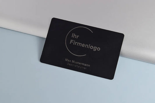 Mcard Business CI Laser  (Company-Logo & Name) aus Metall mit edler Lasergravur