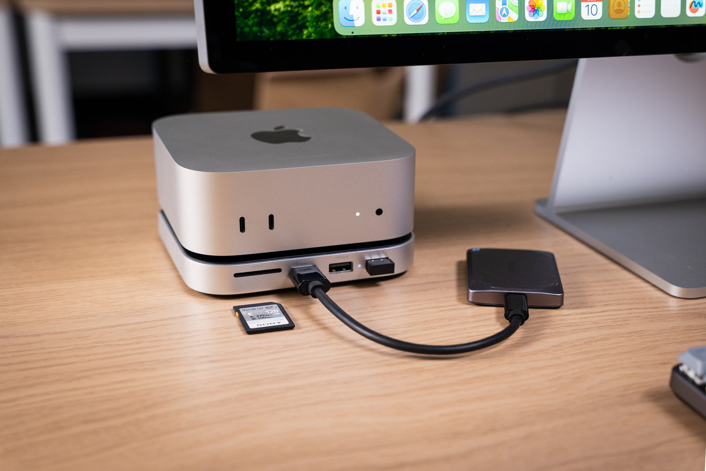Satechi Stand Hub Mac Mini M4 with SSD Enclosure black & silver