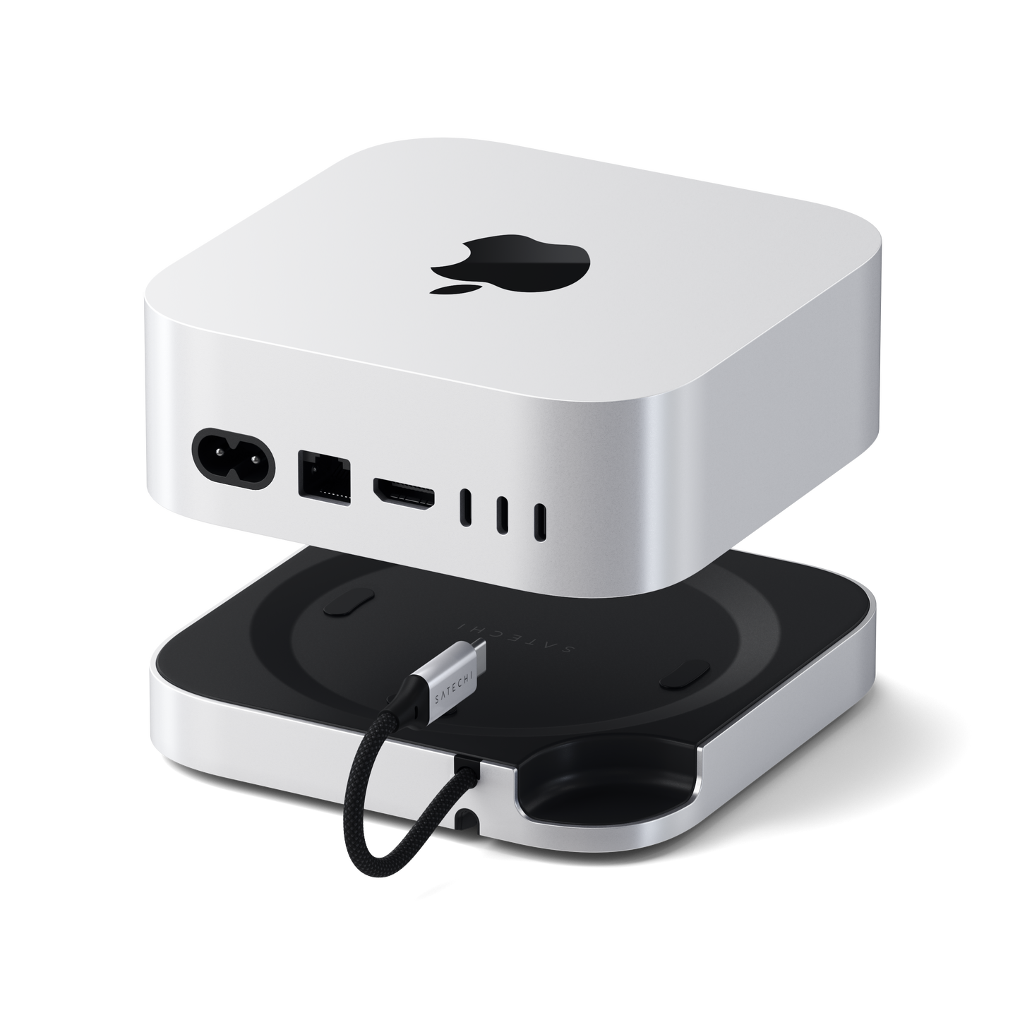 Satechi Stand Hub Mac Mini M4 with SSD Enclosure black & silver