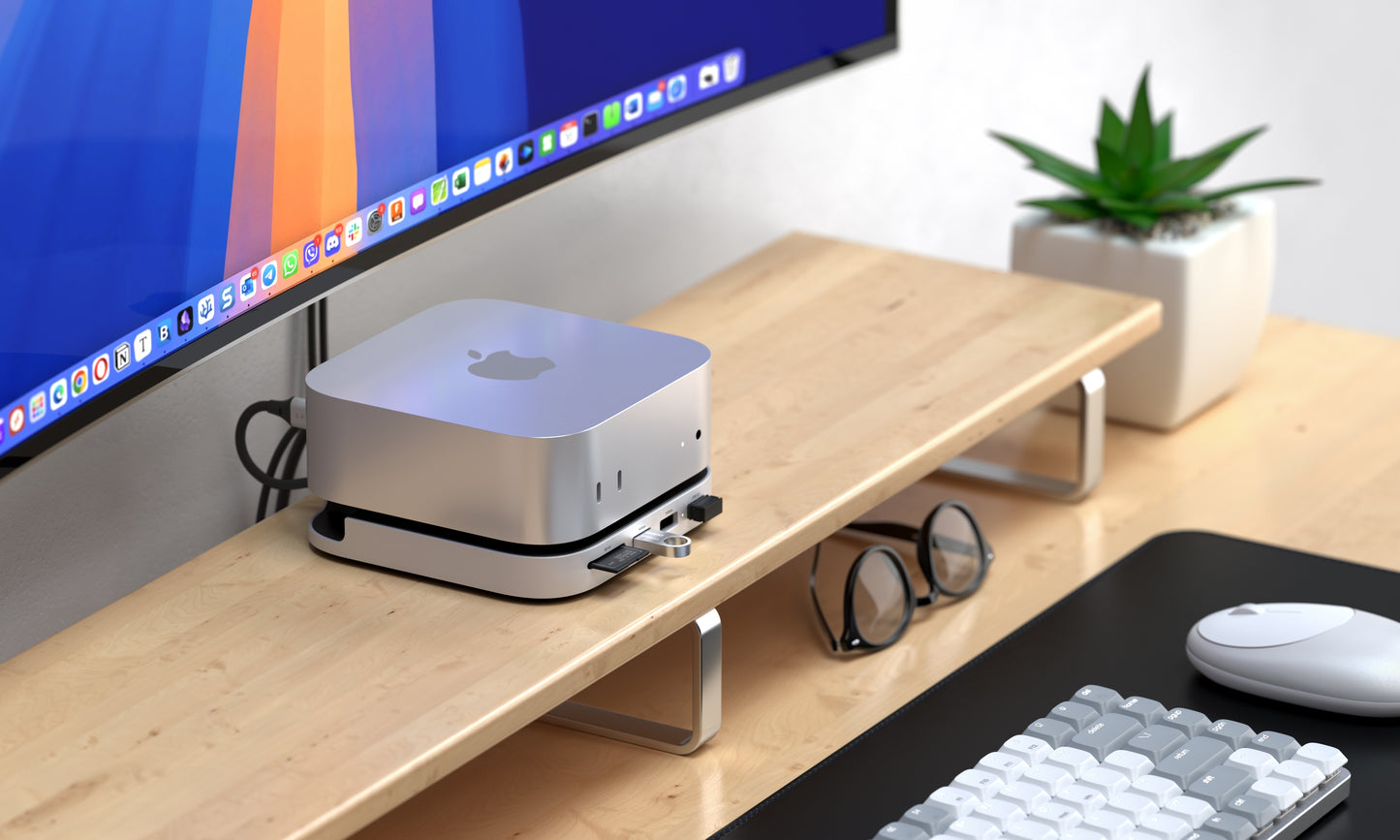 Satechi Stand Hub Mac Mini M4 with SSD Enclosure black & silver