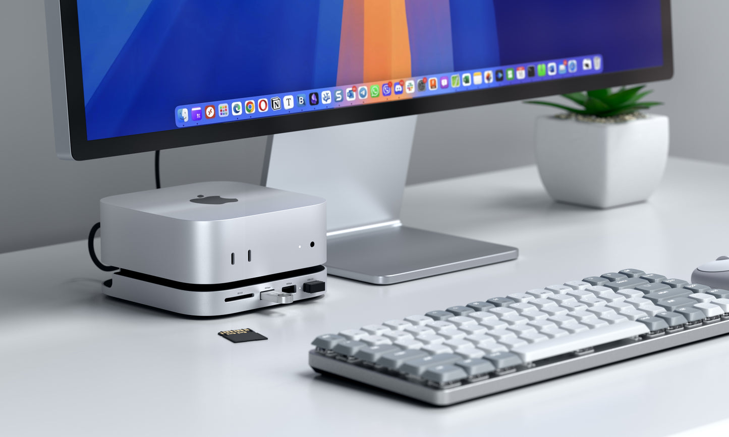 Satechi Stand Hub Mac Mini M4 with SSD Enclosure black & silver