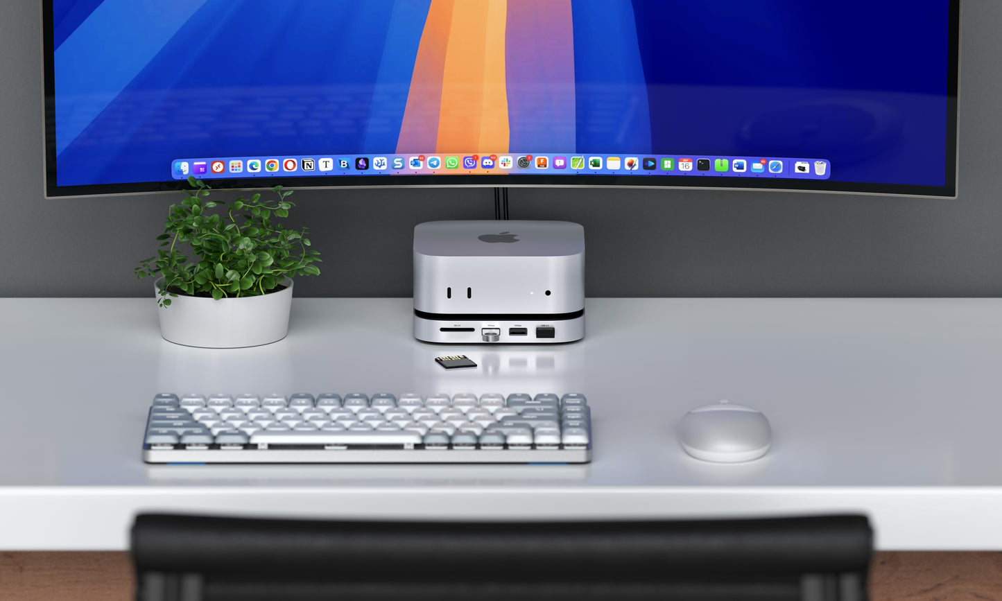 Satechi Stand Hub Mac Mini M4 with SSD Enclosure black & silver