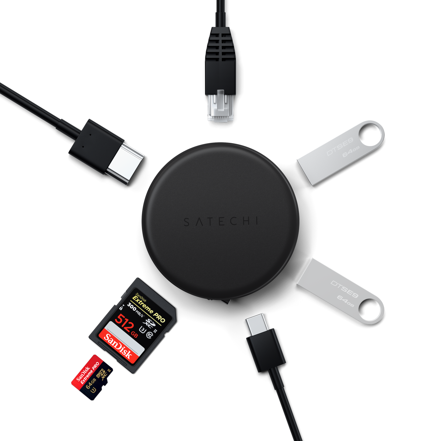 Satechi OntheGo 7-in-1 Multiport Adapter space black