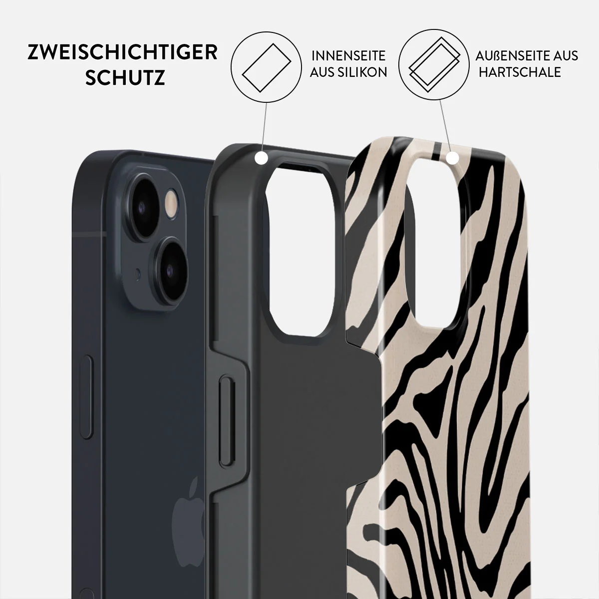 BURGA Tough MagSafe Case Imperial Zebra