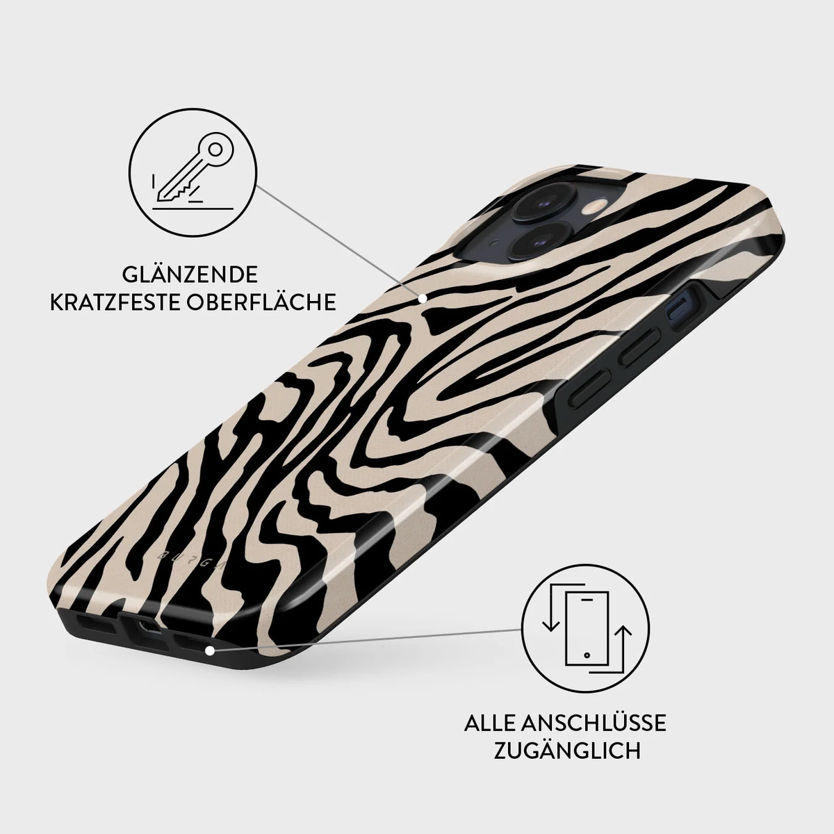 BURGA Tough MagSafe Case Imperial Zebra