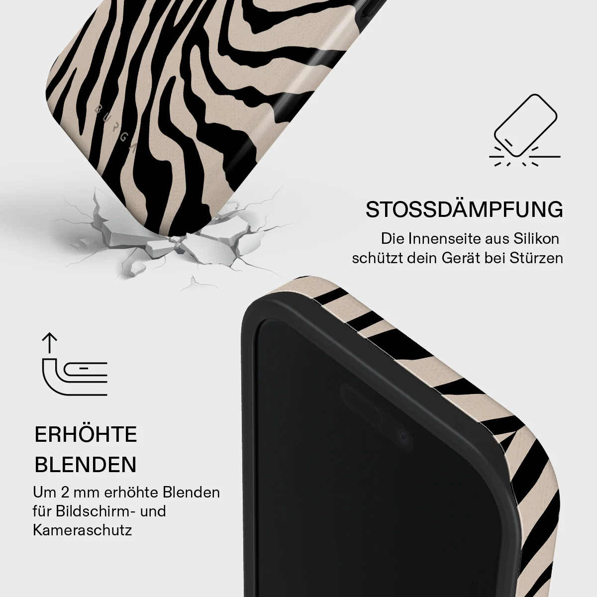BURGA Tough MagSafe Case Imperial Zebra