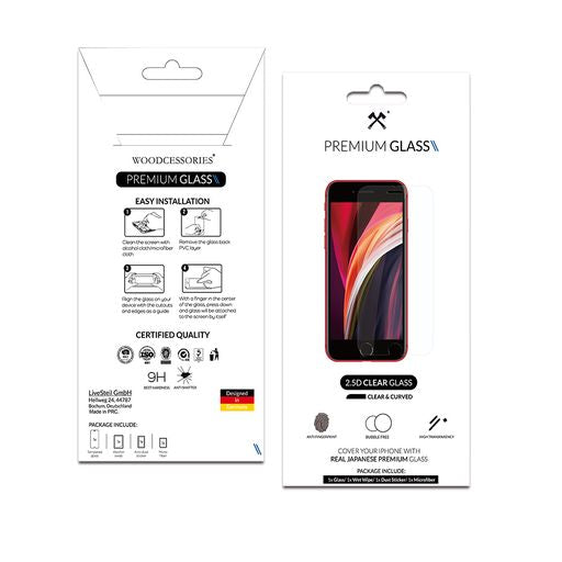 Woodcessories 2.5D Premium Glass für iPhone SE2 / SE3