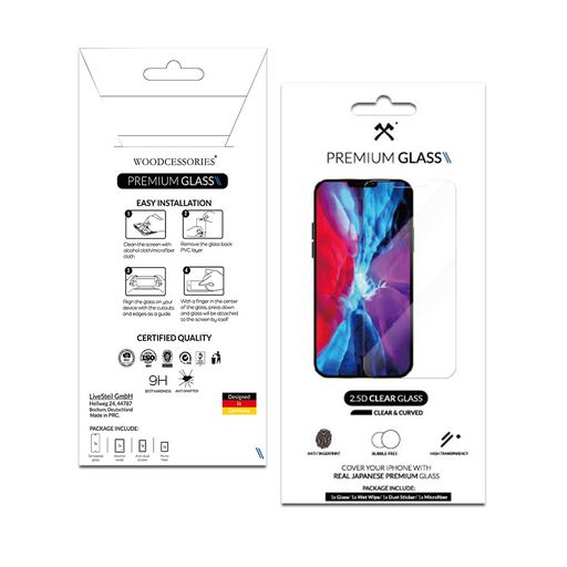 Woodcessories 2.5D Premium Glass für iPhone 14 / 14 Pro